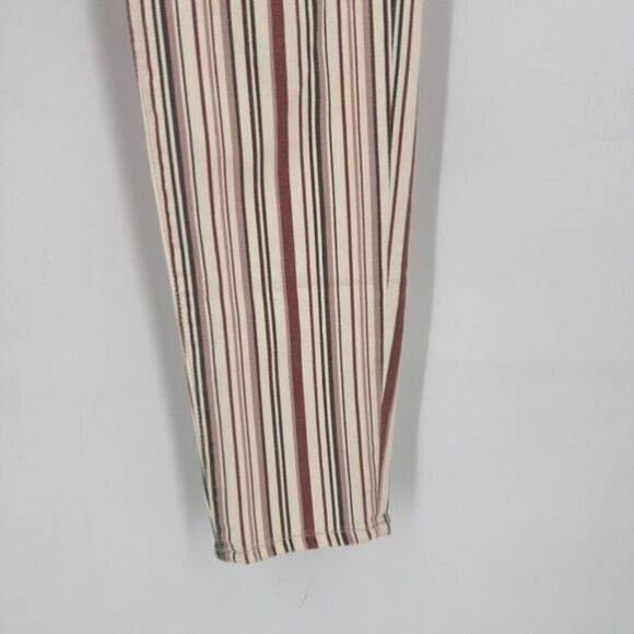 American Eagle‎ Outfitters Women's Striped Skinny Jeans Off White Red Size 8 - Picture 9 of 13